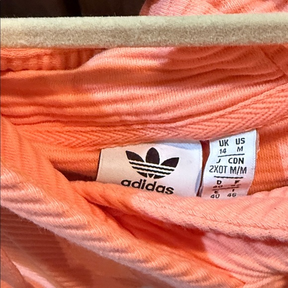 Adidas Peach Cropped Hoodie Size M - Picture 2 of 4